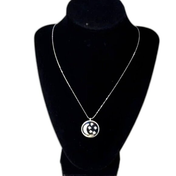 Celestial Pendant Necklace - Sterling Silver Overlay Made w/ Swarovski Crystal - Picture 4 of 9